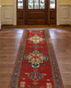 Fine Vintage Distressed Adilynn Red/Blue Runner, 3'6x10'10