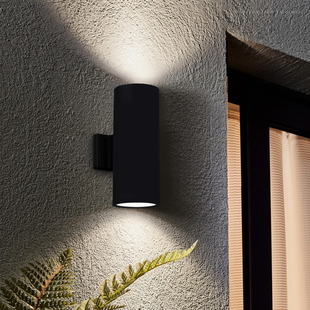 4 Pack 14" 5CCT LED Up Down Wall Lamp, Modern Dimmable Cylinder Porch Light