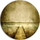 Vintage Pier Over Lake, Landscape Digital Art Round Wall Art, 38"