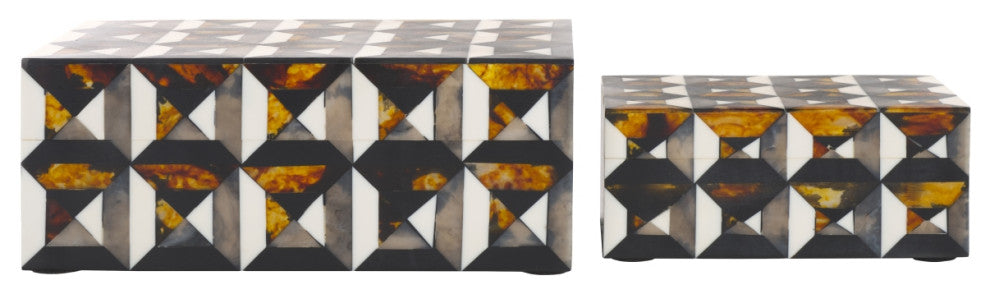 Safavieh Ani Decor Box, Set of 2, Ivory/Brown