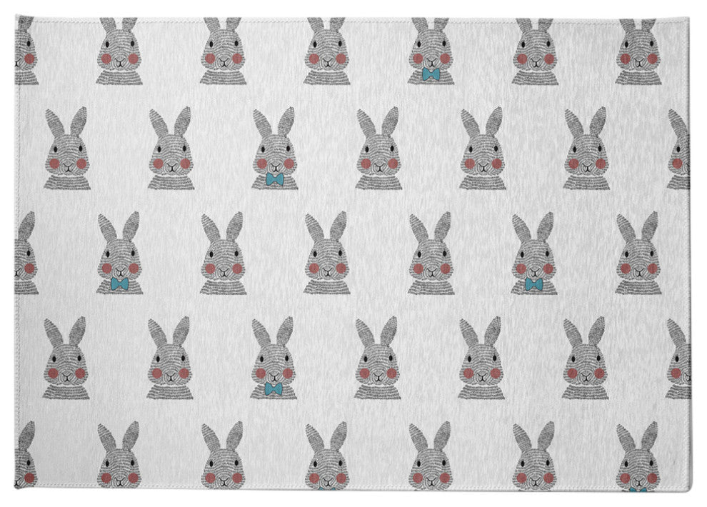Bunny Fluffle Easter Chenille Rug, Explorer Blue, 8'x10'