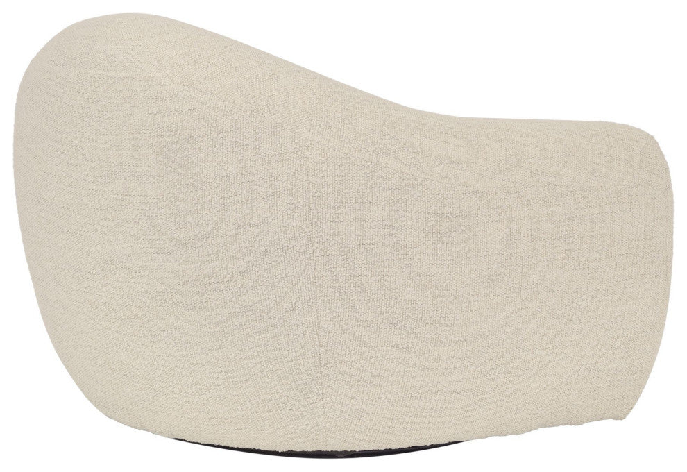 Molly Upholstered Swivel Accent Chair in Pearl