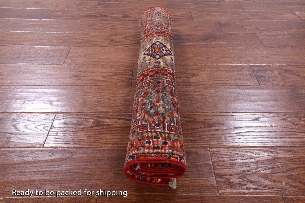 2' 7" X 3' 11" Super Kazak Khorjin Hand-Knotted Wool Rug Q11003