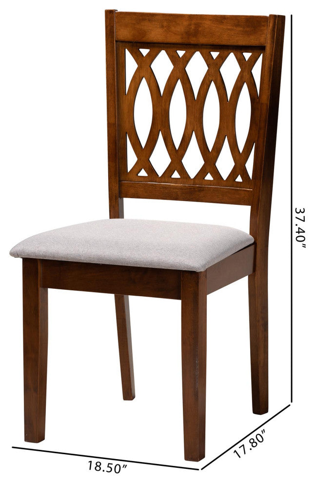 Denia Dining Collection, Gray/Walnut Brown, Dining Chair, Set of 2