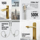 VIGO Nova 8" H Button Operated Single Hole Bathroom Faucet, Matte Brushed Gold, Without Extras