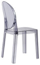 Large Modern Ghost Style Plastic Side Chairs, Smoke, Set of 4