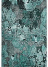 Premium Machine Washable Mayfield AMF558 Teal 9' x 12' Rug