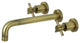 KS8023DX Two-Handle Wall Mount Tub Faucet, Antique Brass