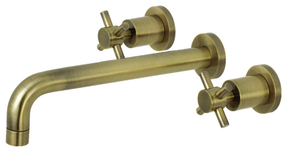 KS8023DX Two-Handle Wall Mount Tub Faucet, Antique Brass