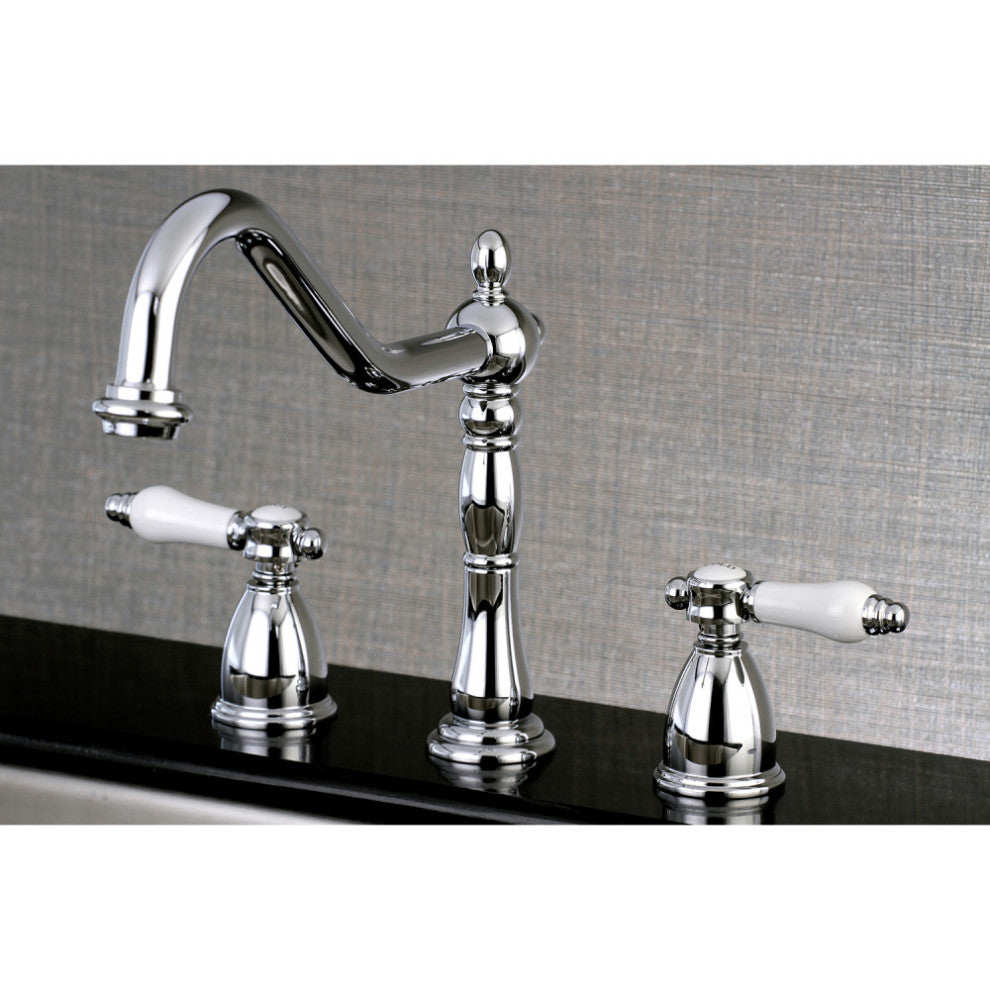 Kingston Brass Widespread Kitchen Faucet, Polished Chrome