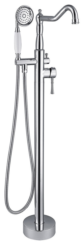 Single Handle Classical Freestanding Bathtub Faucet with Hand Shower Hand, Chrome