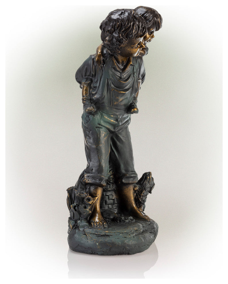 Playful Piggyback Ride Statue