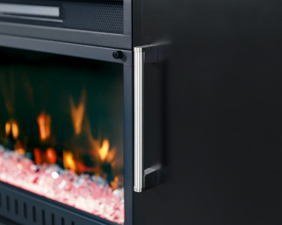 Modern 60" Fireplace Console Entertainment, Black