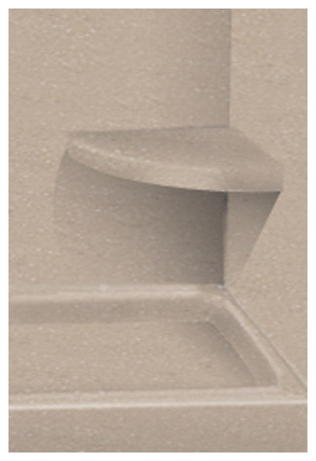 14"x14" Solid Surface Wall-Mount Corner Decor Shower Seat, Seaside