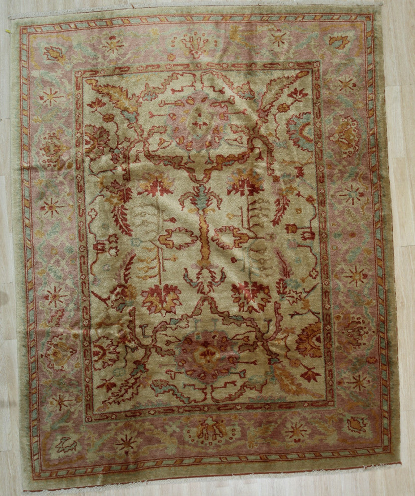 Beige Traditional All Over Oushak Area Rug
