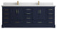 Fenway 84 Double Sink Bath Vanity in Navy Blue 2" Empira Quartz