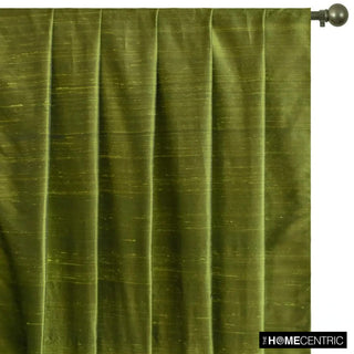 Olive Green Silk Dupioni Fabric By The Yard, 5 Yards For Curtain, Dress