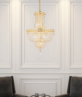 Elegant Lighting V2528D18/RC Tranquil 12 Light 18"W Crystal - Gold