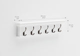 6-Hook Coat Rack, Pure White