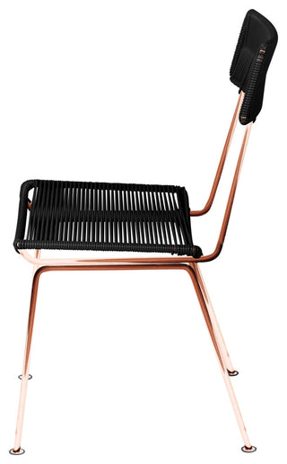 Hapi Indoor/Outdoor Handmade Dining Chair, Black on Copper