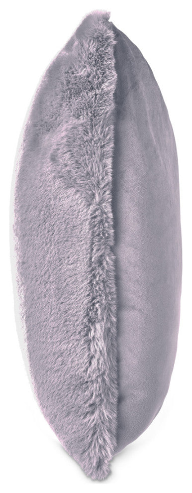 Hopps 20" Faux-Fur Throw Pillow, Set of 2, Platinum