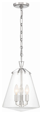 Crystorama Voss 3 Light Polished Nickel Mini Chandelier