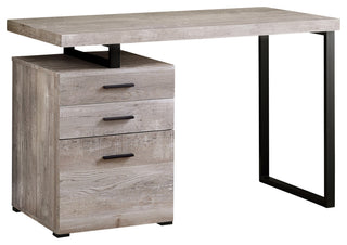 Computer Desk, Laptop, Storage Drawers, 48"L, Work, Metal, Beige, Black