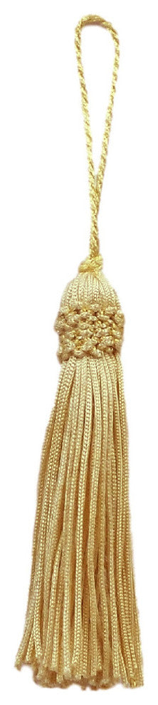 Set Of 10, Light Gold 3" Chainette Tassels 24 Karat Gold