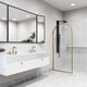 VIGO Arden 34" W x 78" H Framed Fixed Shower Screen, Matte Brushed Gold, Clear Glass