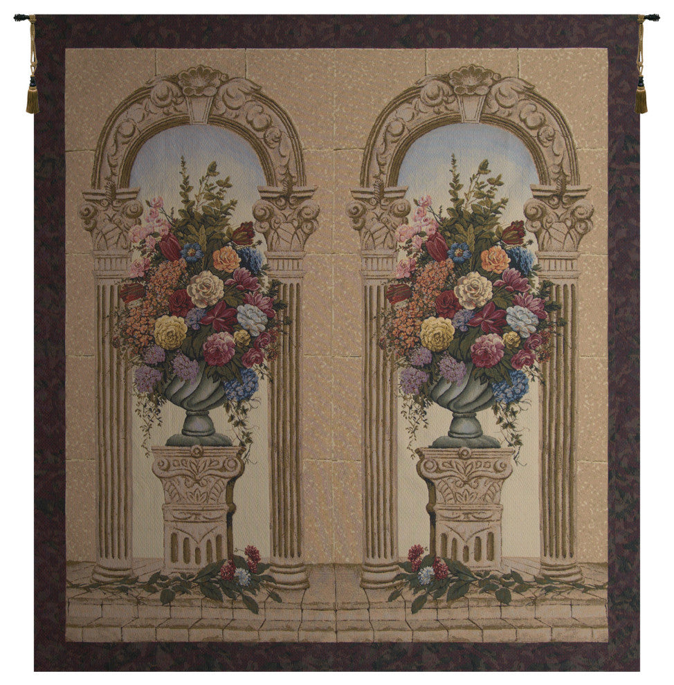 Floral Arch Duo Belgian Wall Tapestry