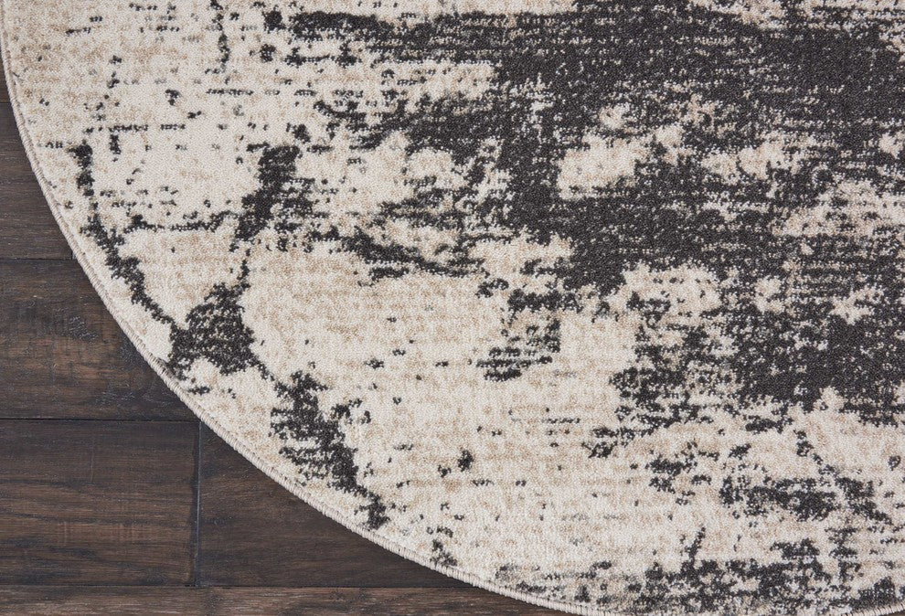 Nourison Maxell Ivory/Gray Area Rug, 3'10"x3'10"