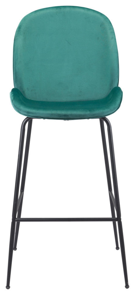 Bar Stool Chair Barstool, Steel Metal, Fabric, Green, Black, Cafe Bistro