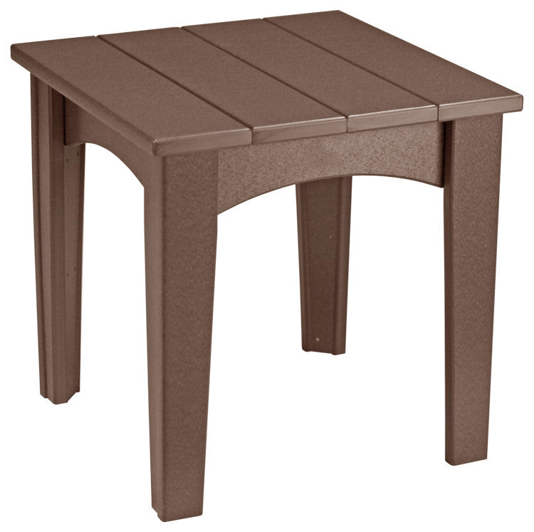 Poly Island End Table, Chestnut Brown