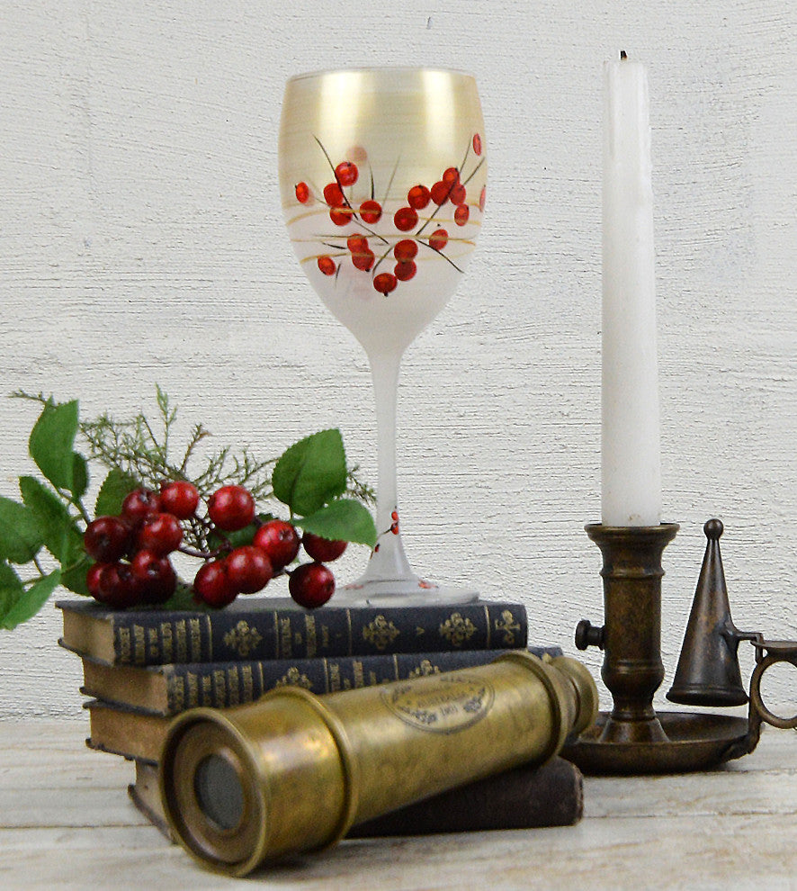 Berries 'n Branches Wine Glasses, Set of 2