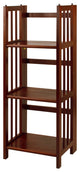 3-Shelf Folding Bookcase 14" Wide, Walnut