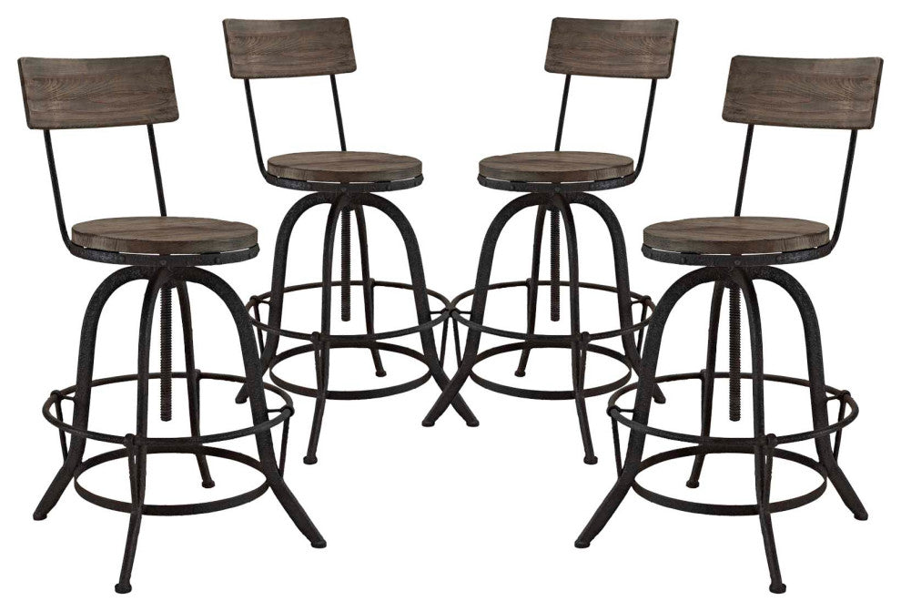 Modern Brown Procure Bar Stool Set of 4