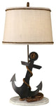 Shabby Light Nude Tarnished Anchor Table Lamp