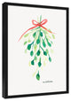 Watercolor Mistletoe 20x30 Black Framed Canvas