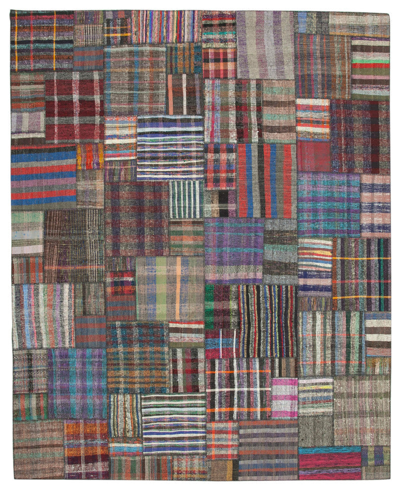 Rug N Carpet - Handmade Turkish 10' 9'' x 13' 5'' Rustic Patchwork Kilim Rug