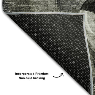 Premium Machine Washable Mayfield AMF558 Gray 5' x 7'6" Rug