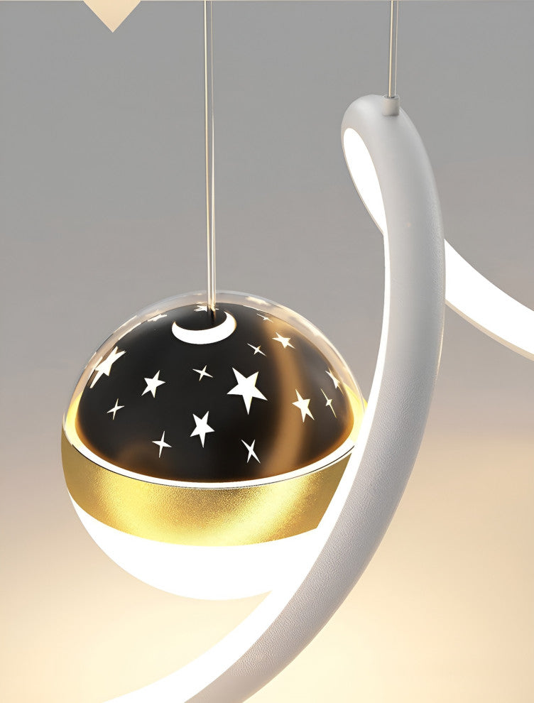 Impruneta | Modern Beautiful LED Hanging Chandelier for Living Room, White, Dia19.7xh5.1", Dimmable Witn Remote