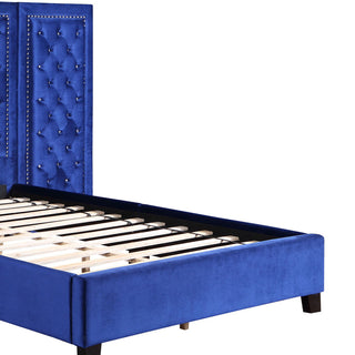 ACME Damazy Queen Bed in Blue Velvet
