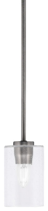 Atlas 1-Light Mini Pendant, Graphite/Clear Bubble