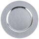 Round Plastic Charger Plate With Electroplating Finish, Silver