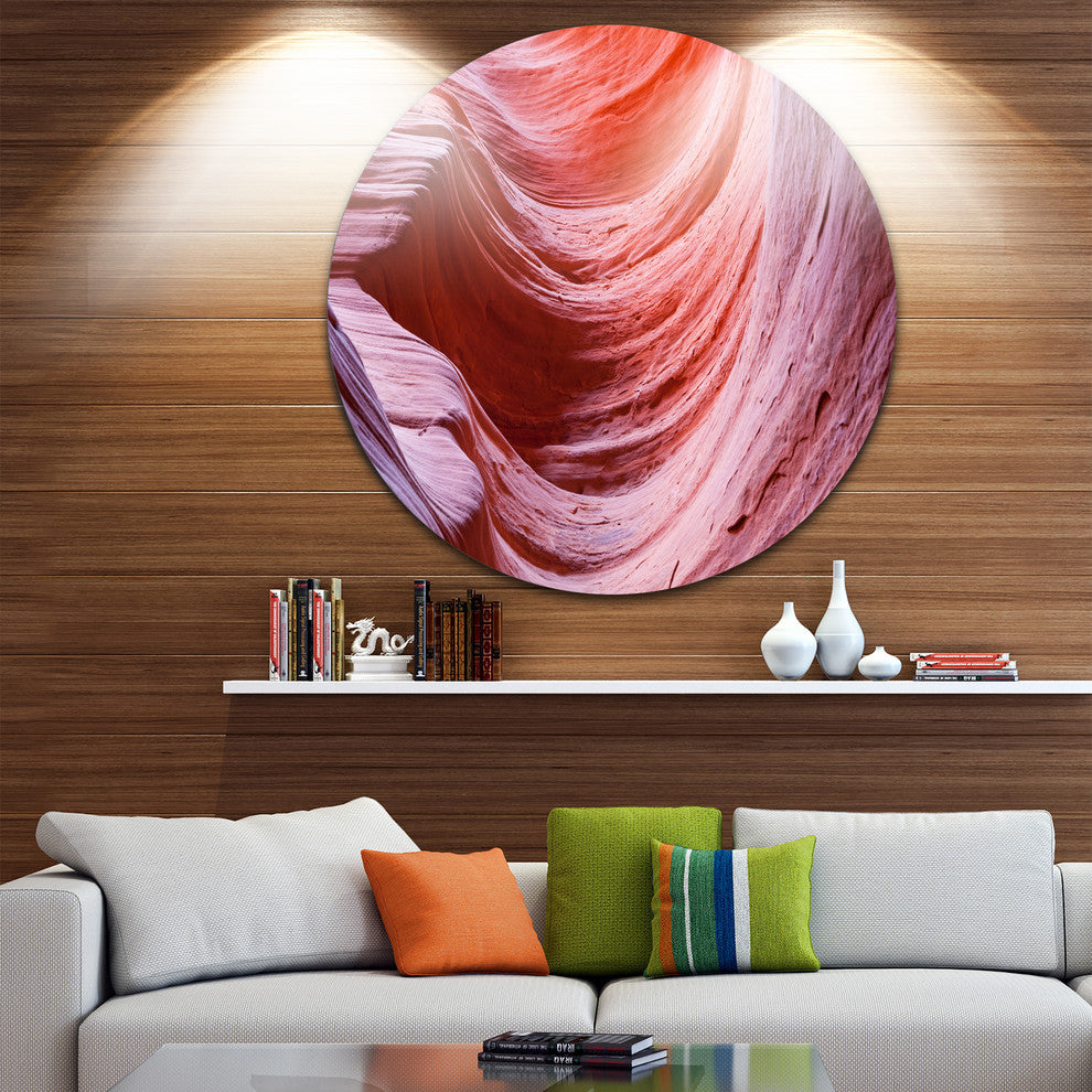 Antelope Canyon Purple Wall, Landscape Photo Disc Metal Wall Art, 11"