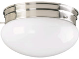 Quorum 1-Light Flush Mount, Satin Nickel