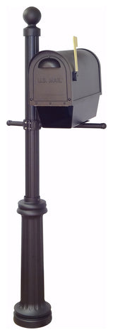 Classic Mailbox With Newspaper Tube, Locking Insert & Fresno Mailbox Post