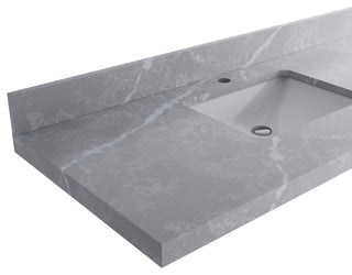 Aberdeen 36 Right Offset Bath Vanity in Black 2" Pearl Gray