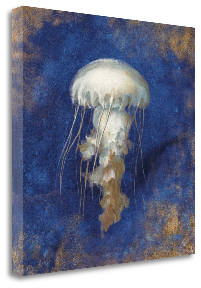"Treasures Of The Sea Indigo VI" By Danhui Nai, Giclee on Gallery Wrap Canvas