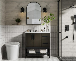 Home Living 32" Single Bathroom Vanity, Mocha Brown